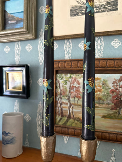 Moody Blues-Hand Painted Taper Candles