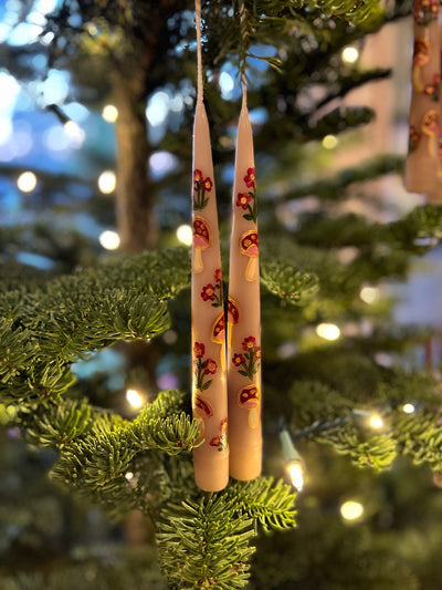 Holiday Mushroom and Flower Tapers